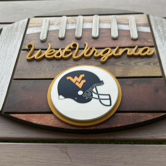 West Virginia Mountaineers (WVU) "FOOTBALL" Wood Decor Sign "Score a Touchdown" - Picture 4 of 8